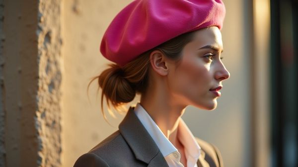 Give your outfit a twist with a vibrant pink beret